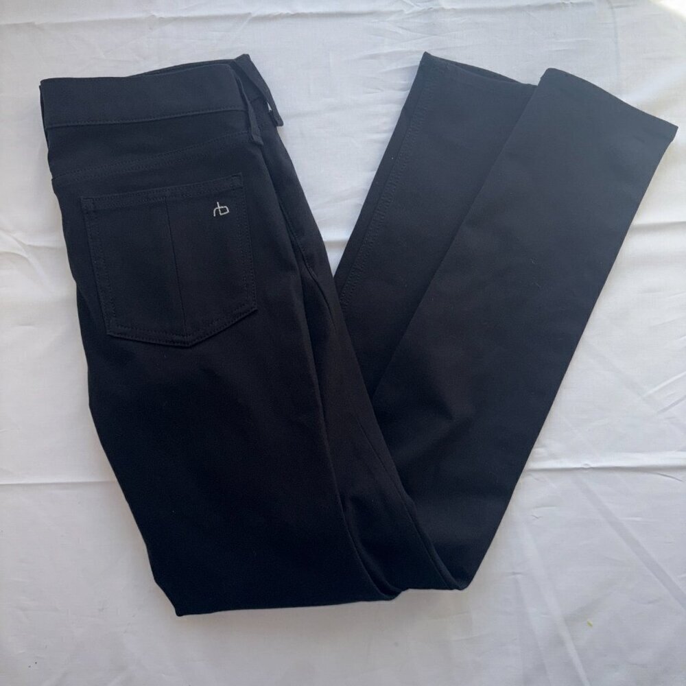 RAG & BONE Slim Skinny Low Rise Jeans Sz 26 Equestrian Black W1502S005
